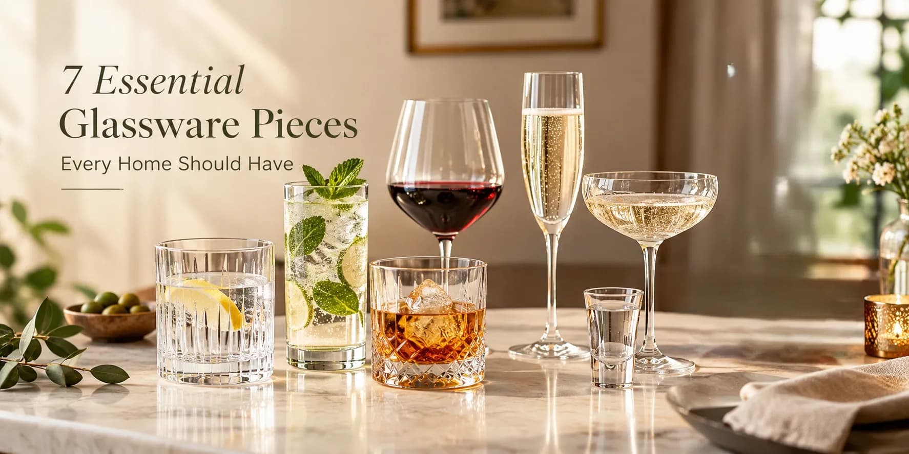 7 Essential Glassware Pieces Every Home Should Have