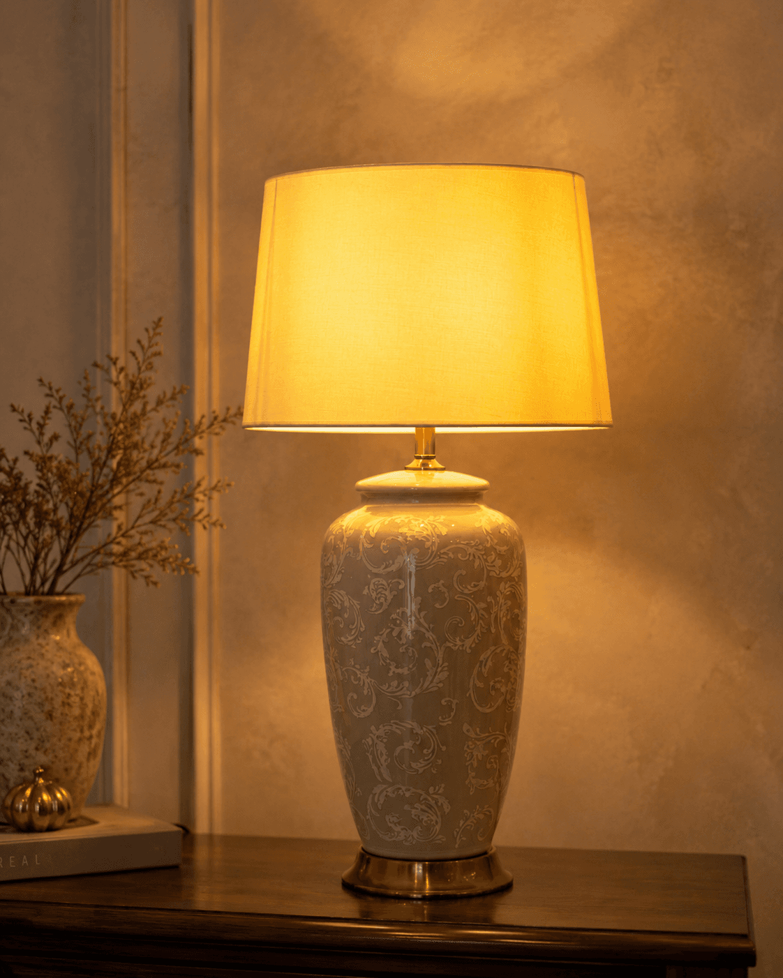 Berini Table Lamp Paisley – Grey