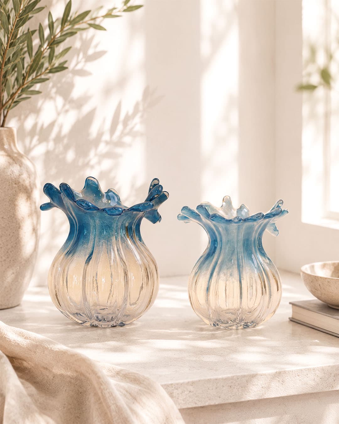 Blue Glass Vase - Small