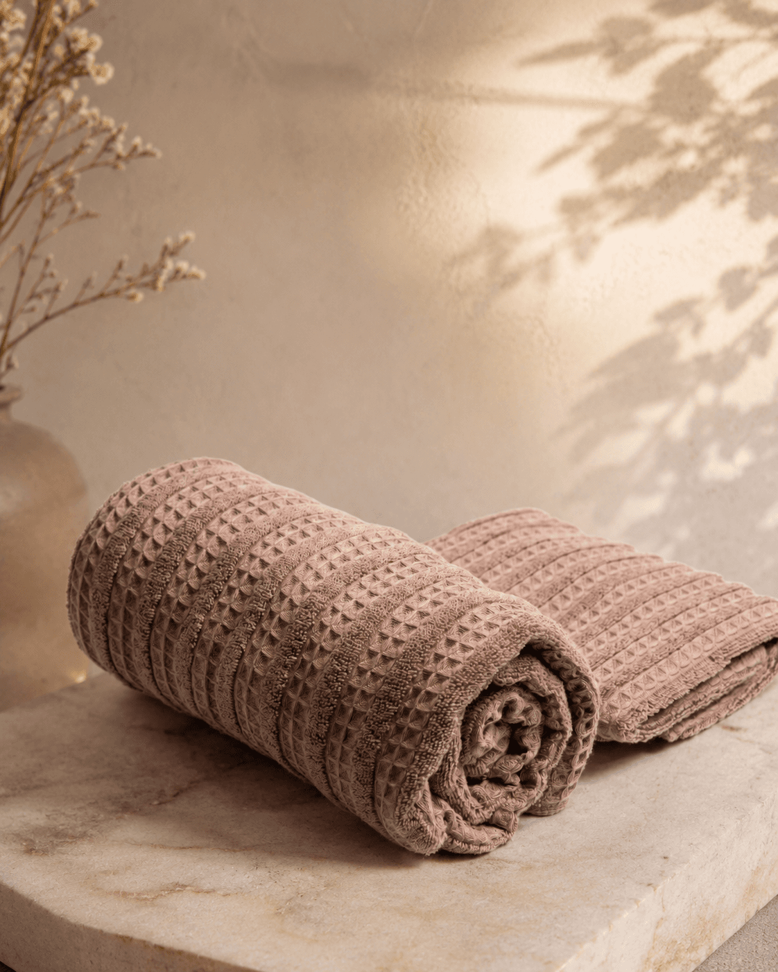 Bamboo Waffle Bath and Hand Towel - Grey