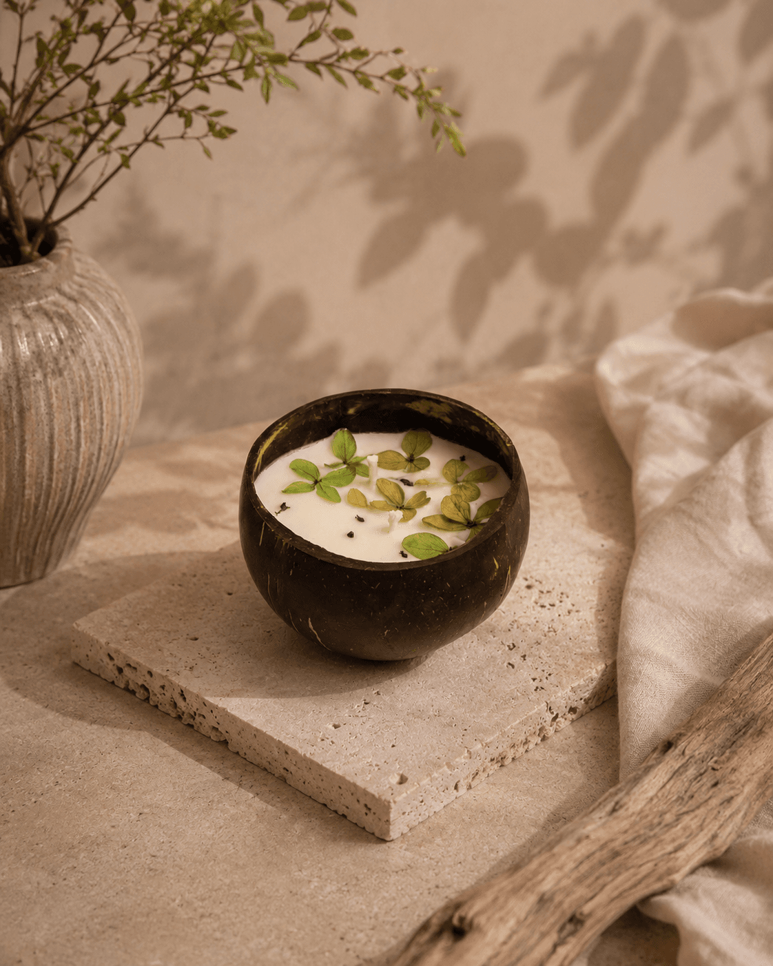 Coconut Shell Candle – Forest Whispers