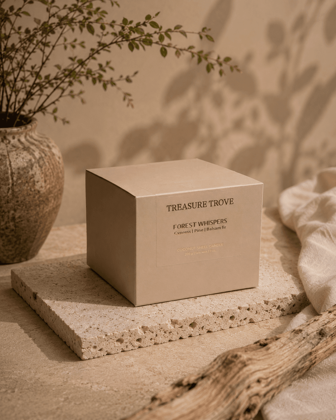 Coconut Shell Candle – Forest Whispers