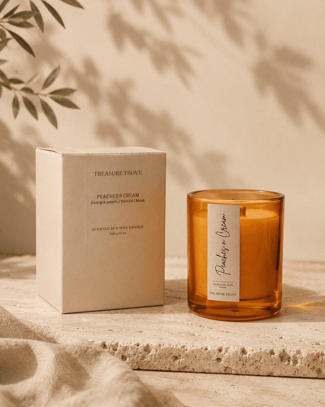 Scented Jar Candle – Peaches & Cream
