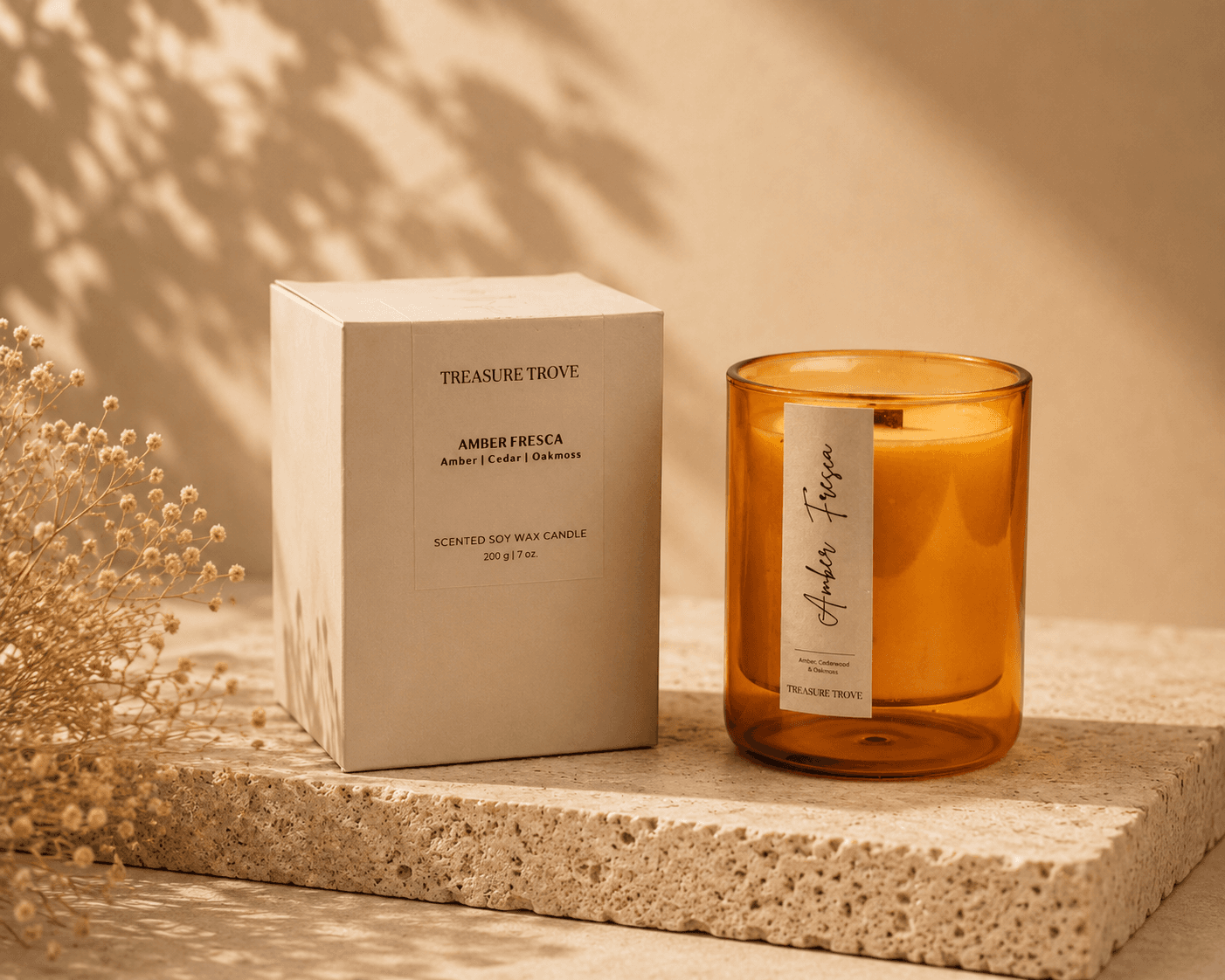 Scented Jar Candle – Amber Fresca