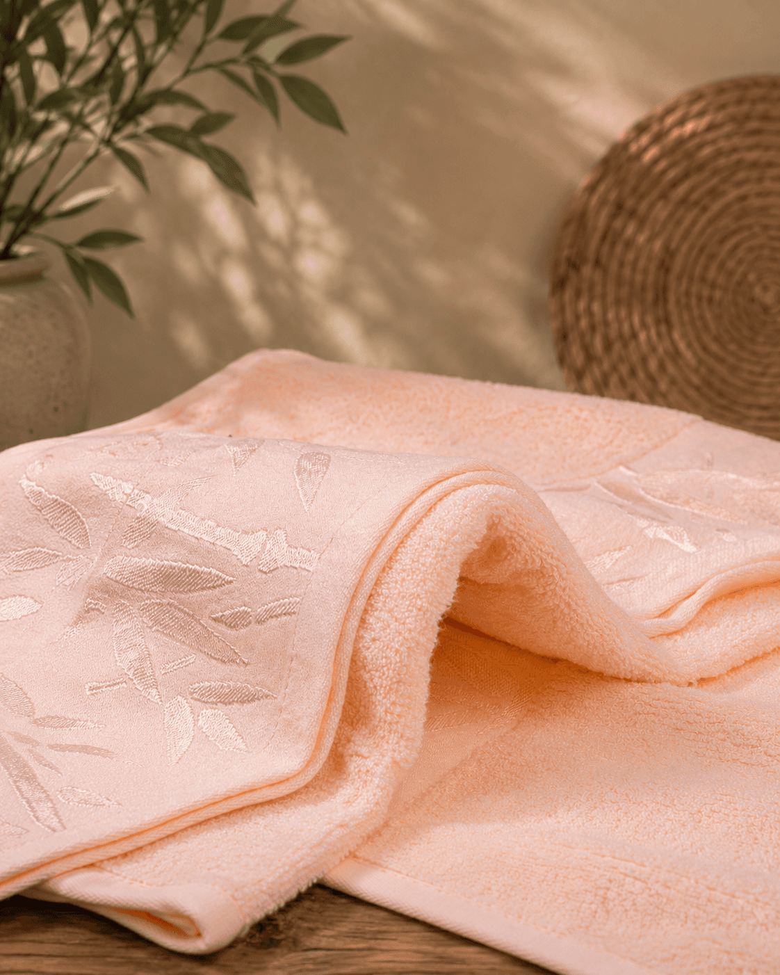 Bamboo Terry Bath and Hand Towel - Peach
