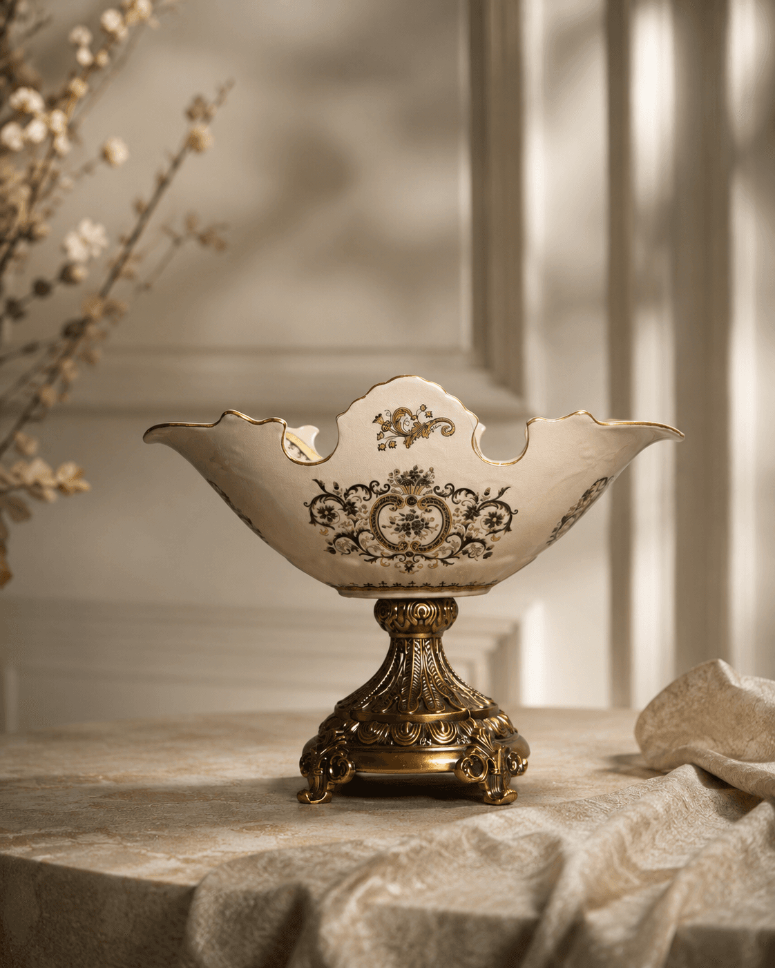 Victorian Cream Fruit Bowl