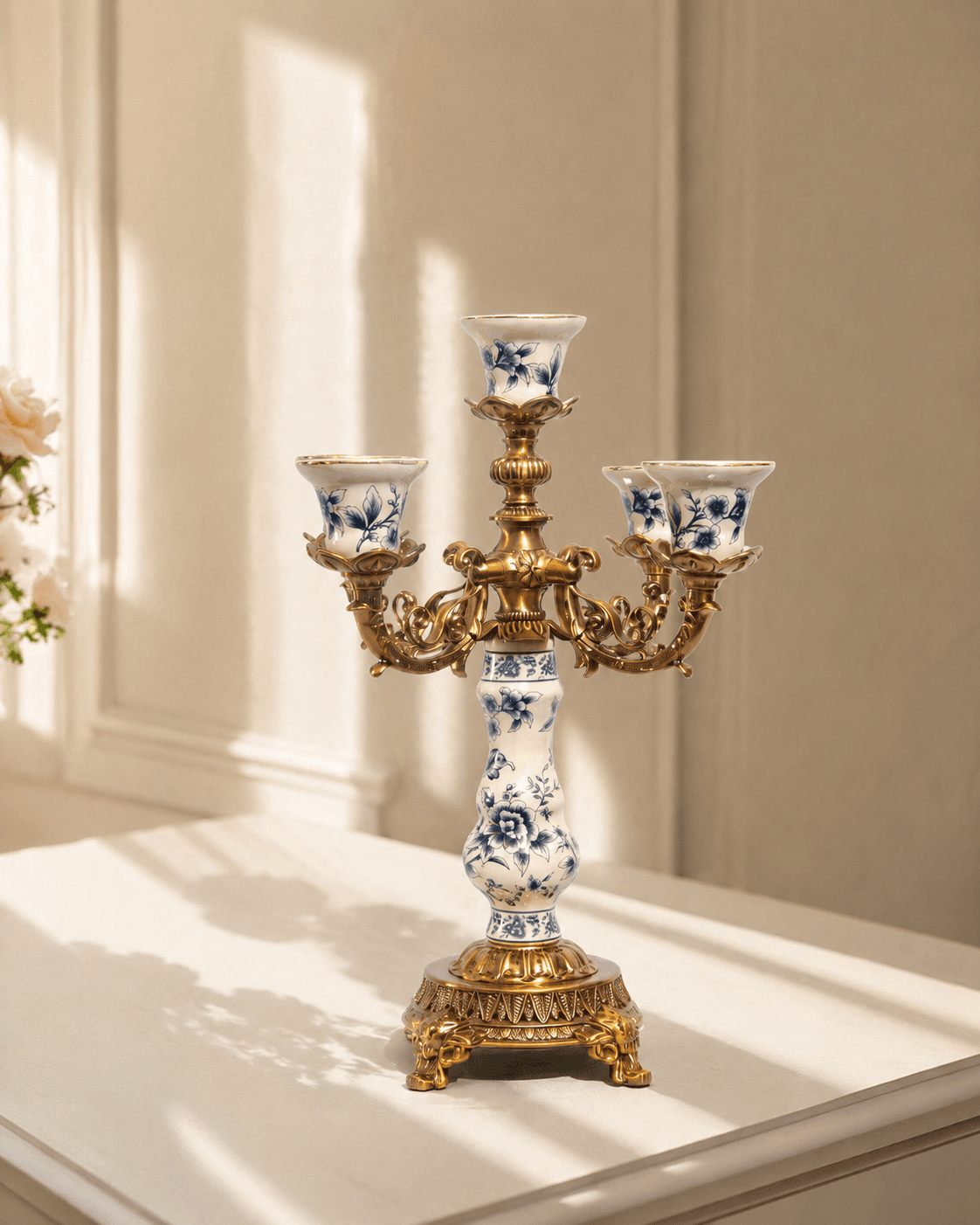 Victorian Blue Candle Stand
