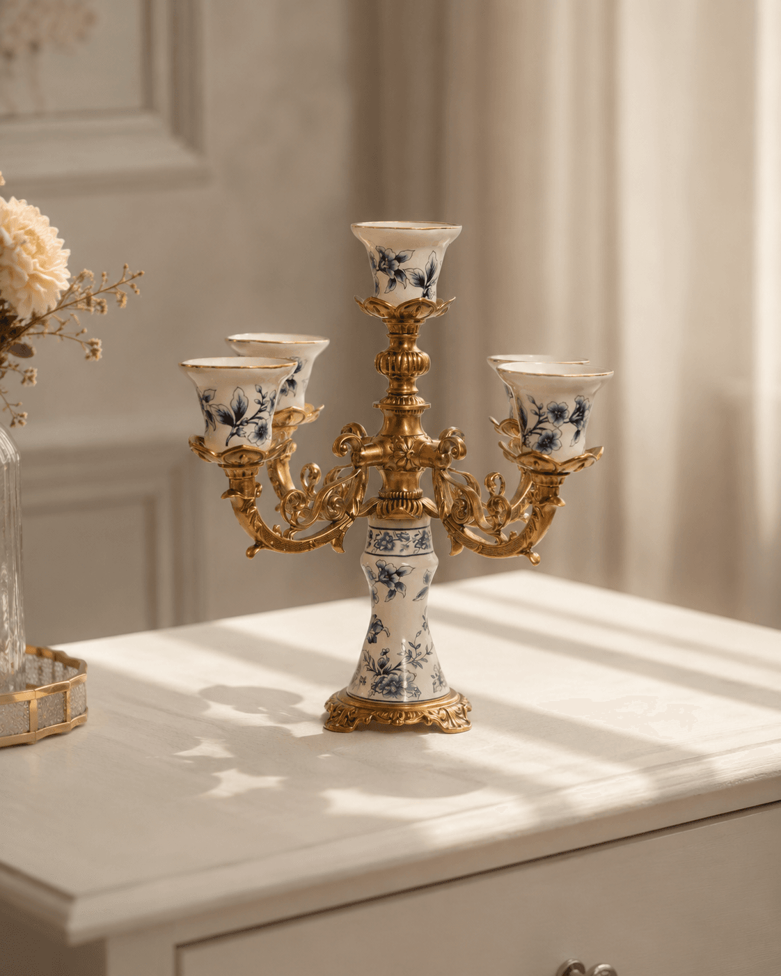 Victorian Blue Candle Stand