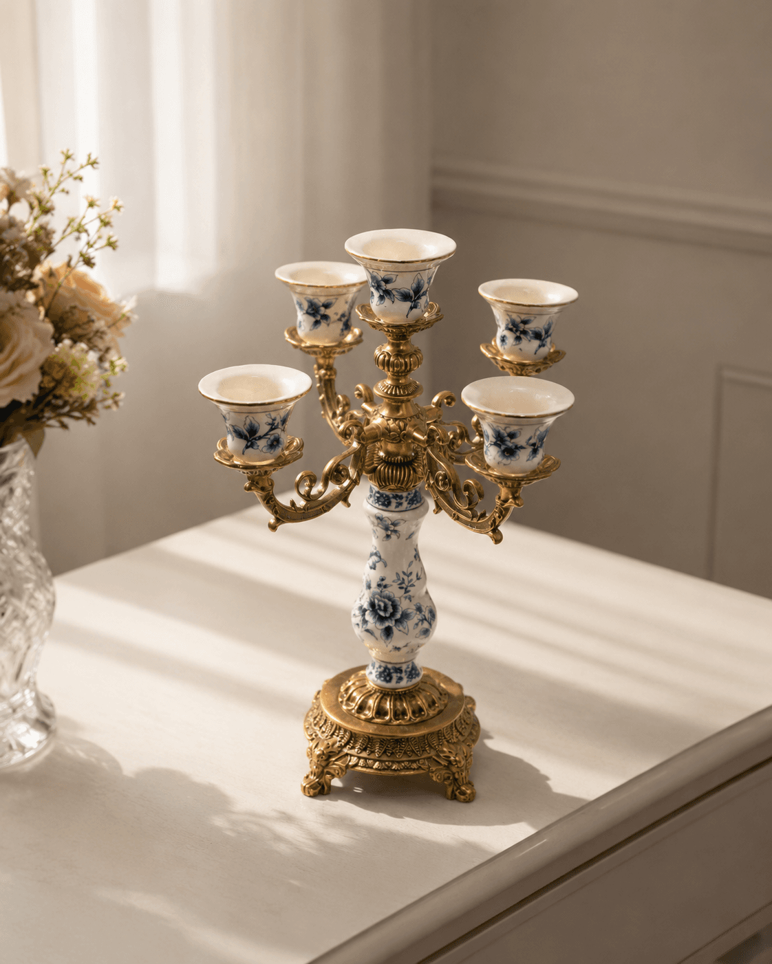 Victorian Blue Candle Stand