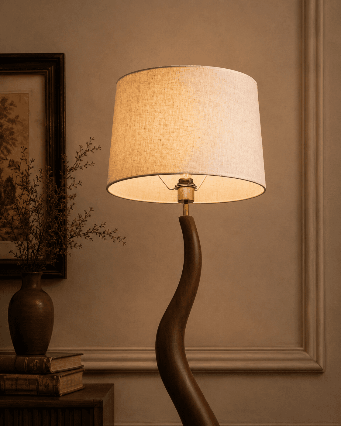 Wooden Curvy Floor Lamp