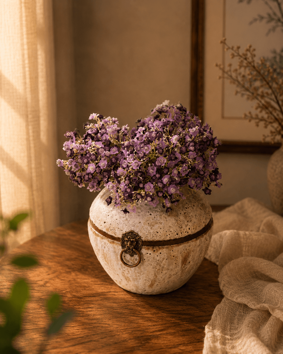 Gypsophila Purple Artificial Flower - Set of 3 stems