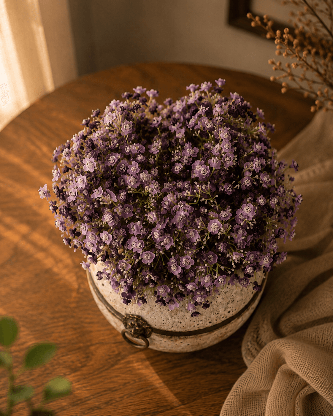 Gypsophila Purple Artificial Flower - Set of 3 stems