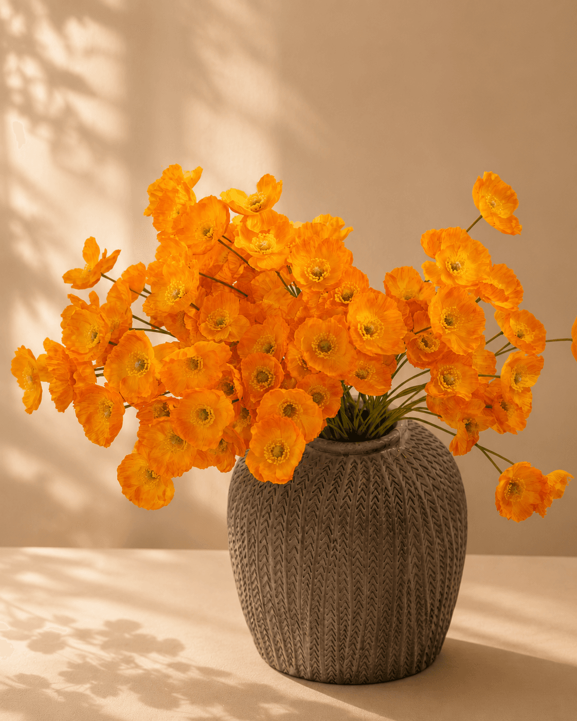 Poppy Orange Artificial Flower - Single Stem