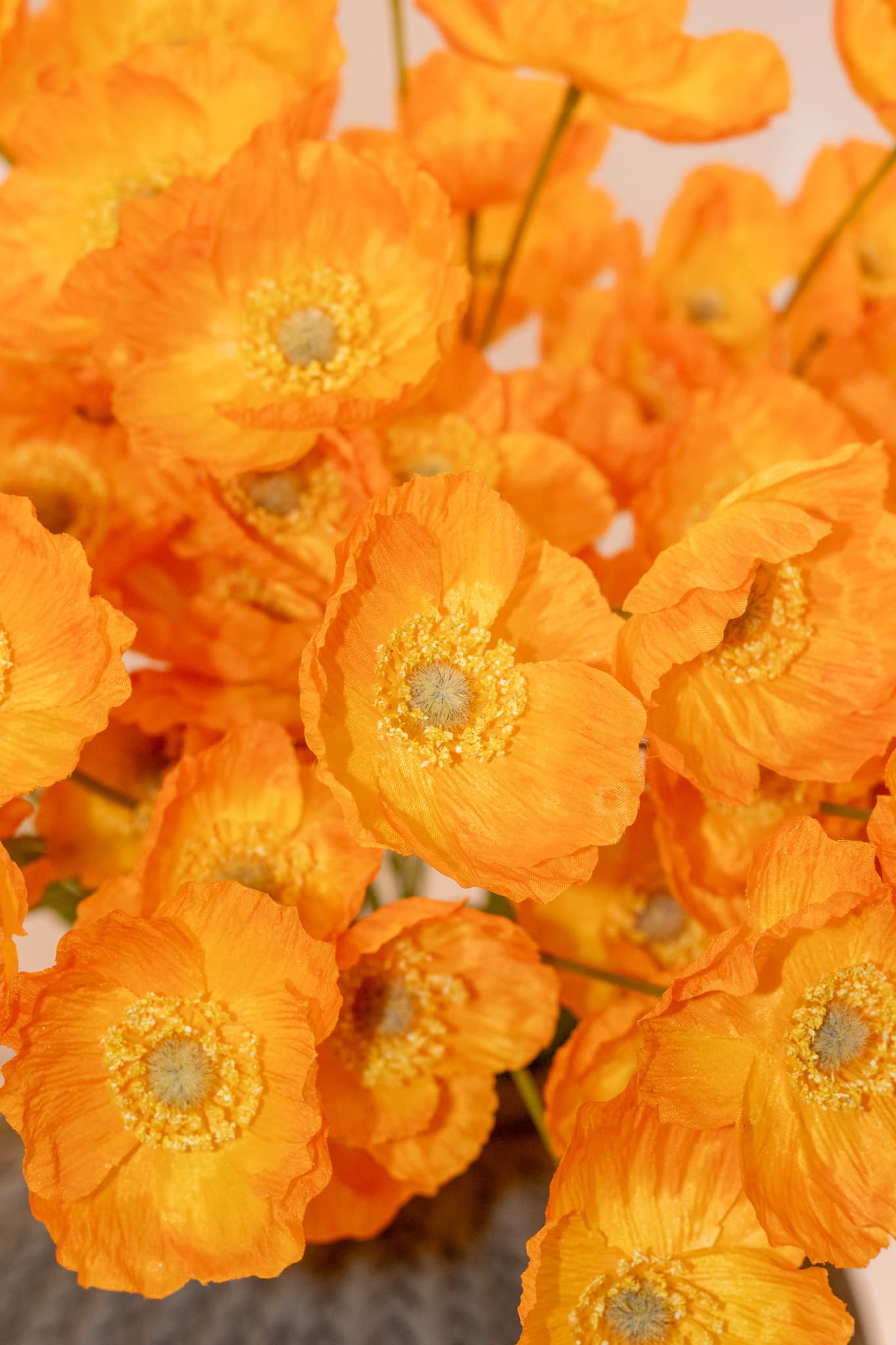 Poppy Orange Artificial Flower - Single Stem