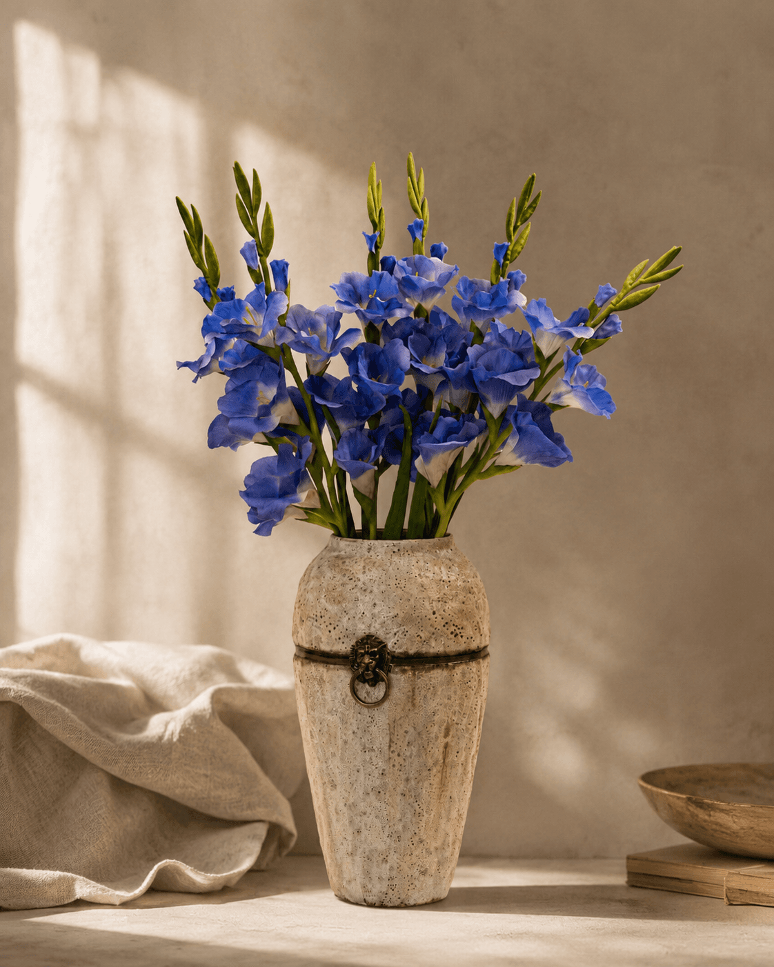 Gladiolus Blue Artificial Flower - Single Stem