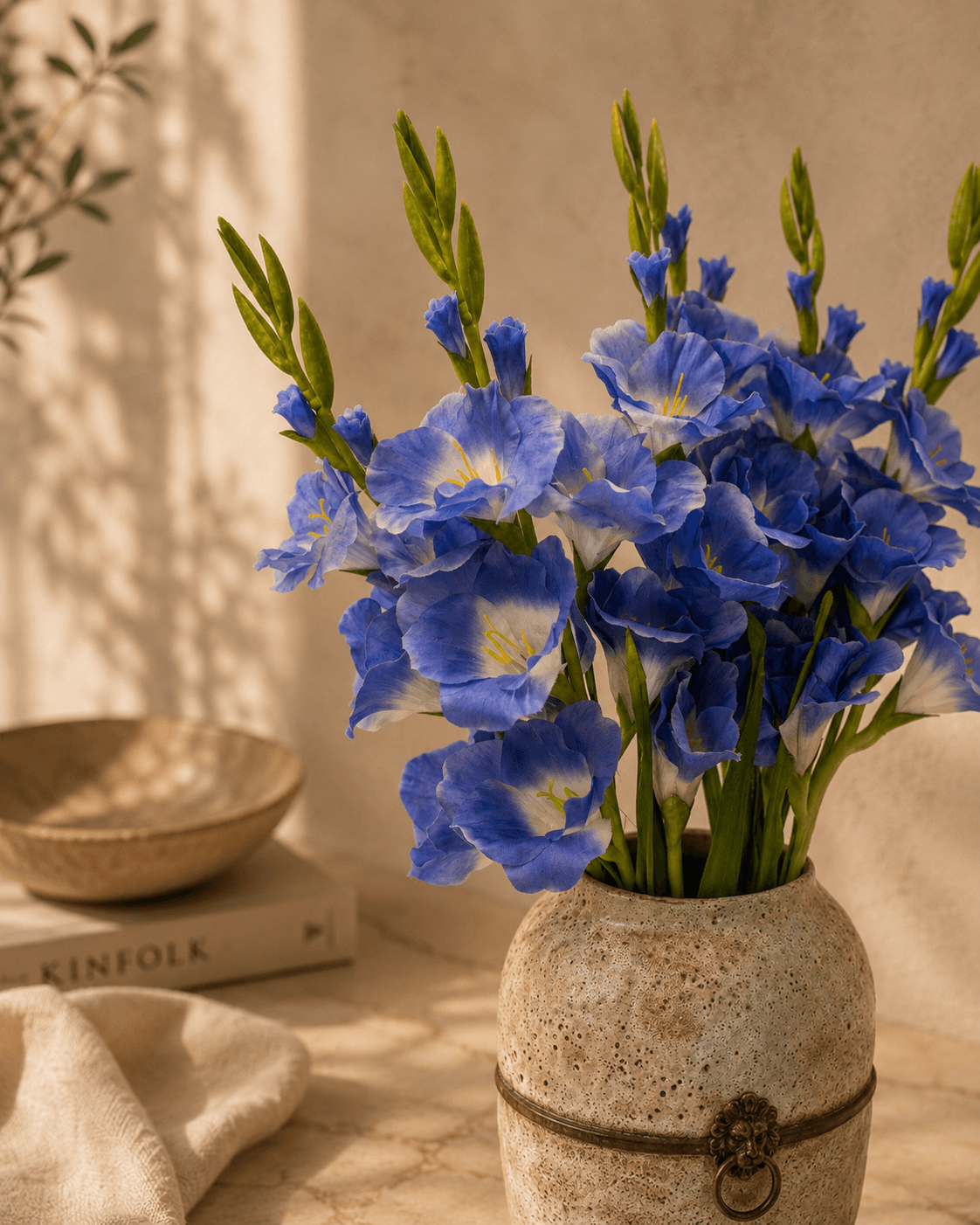 Gladiolus Blue Artificial Flower - Single Stem