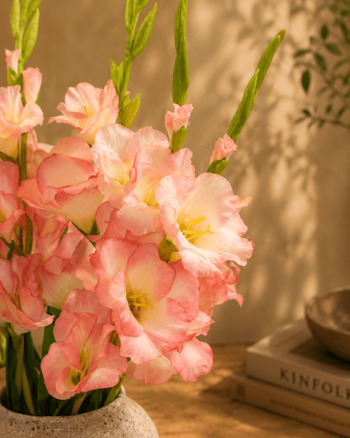 Gladiolus Baby Pink Artificial Flower - Single Stem