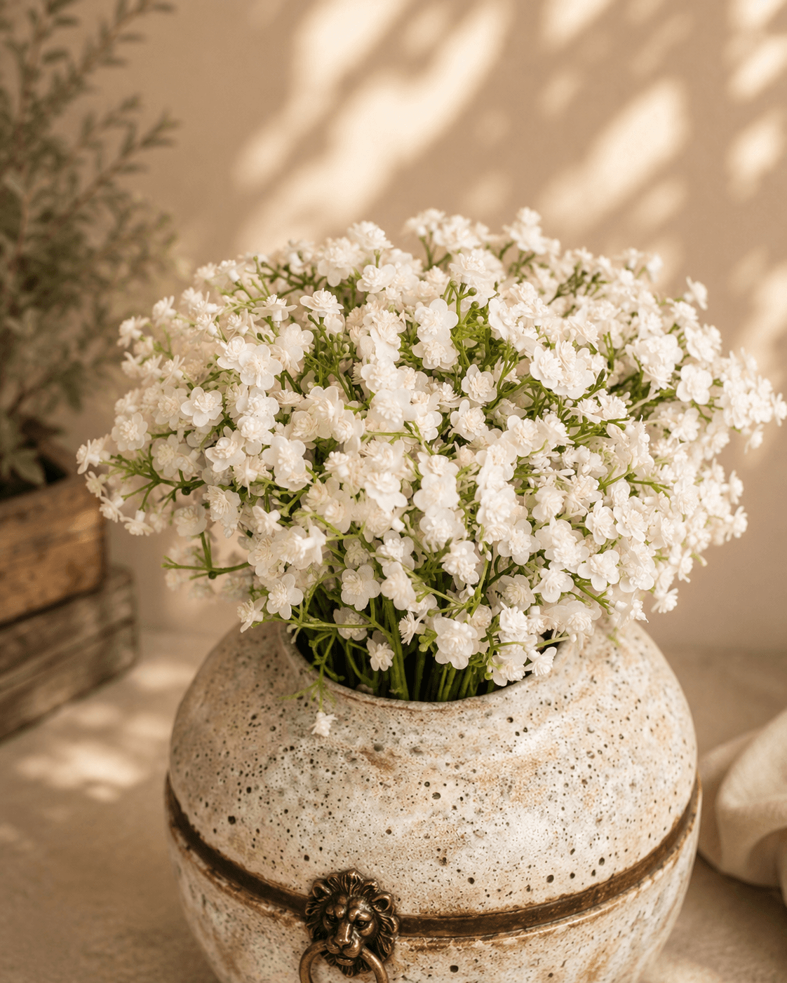 Gypsophila White Artificial Flower - Set of 3 stems
