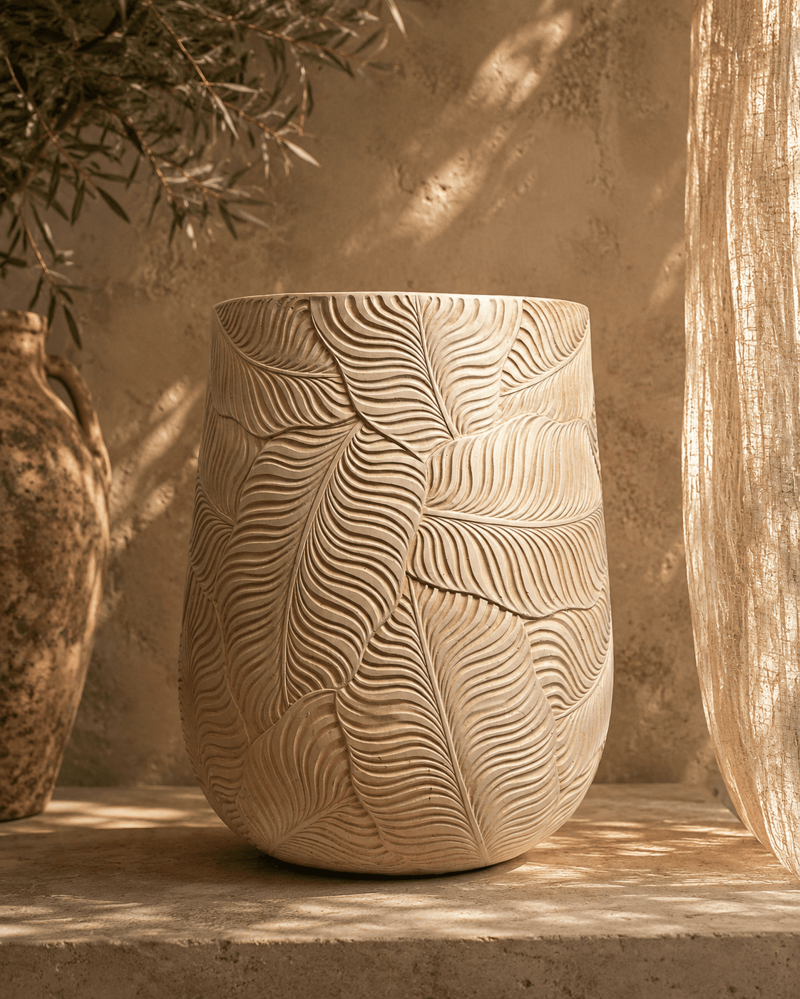Leaf Clay Planter - Large