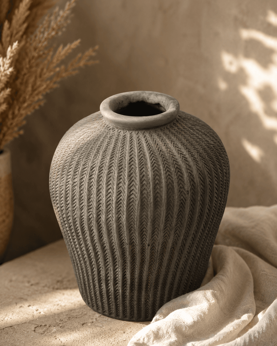 Vintage Moss Clay Planter - Large