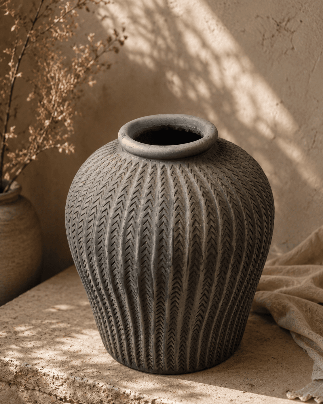 Vintage Moss Clay Planter - Small