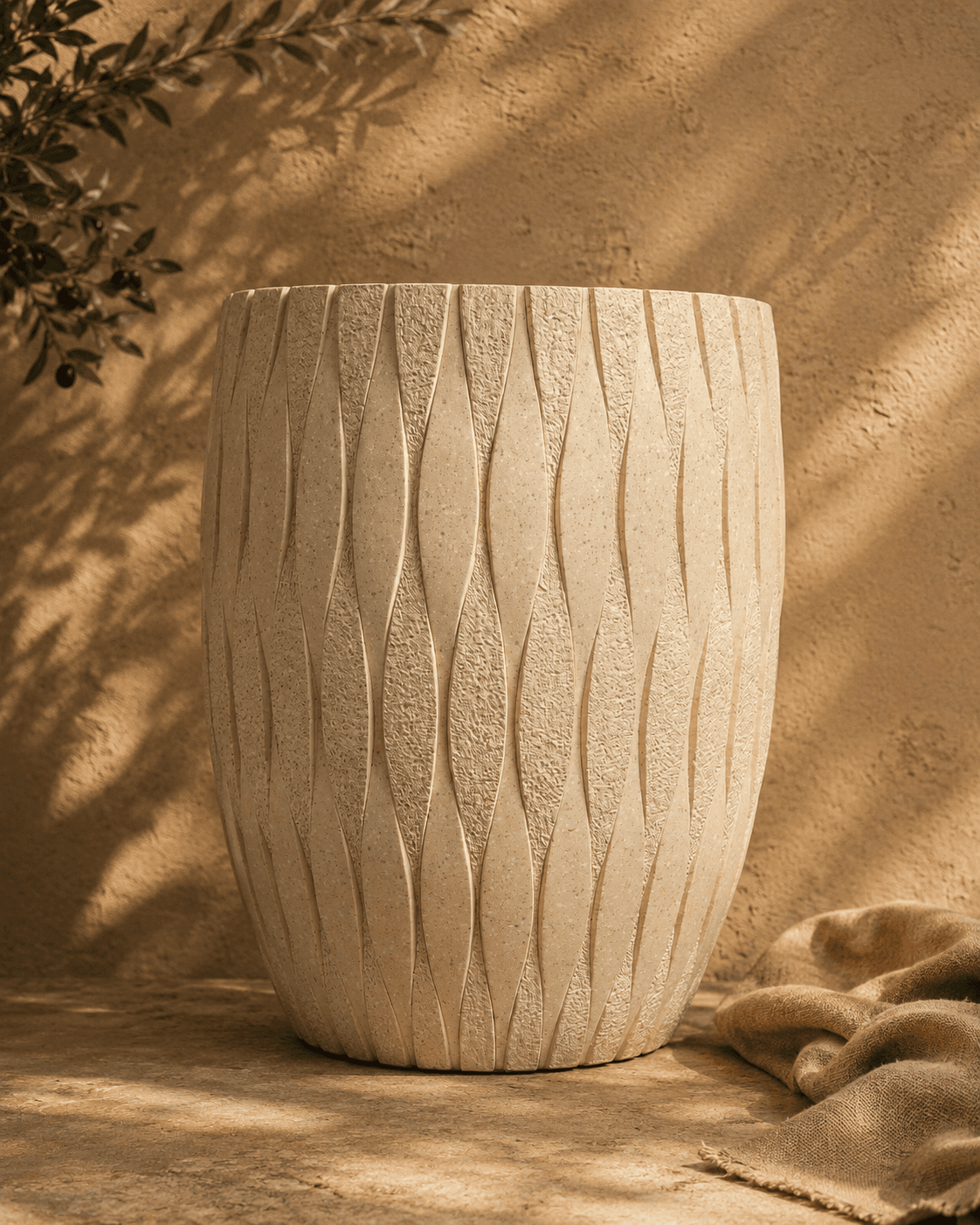 Curvy Clay Planter -Large