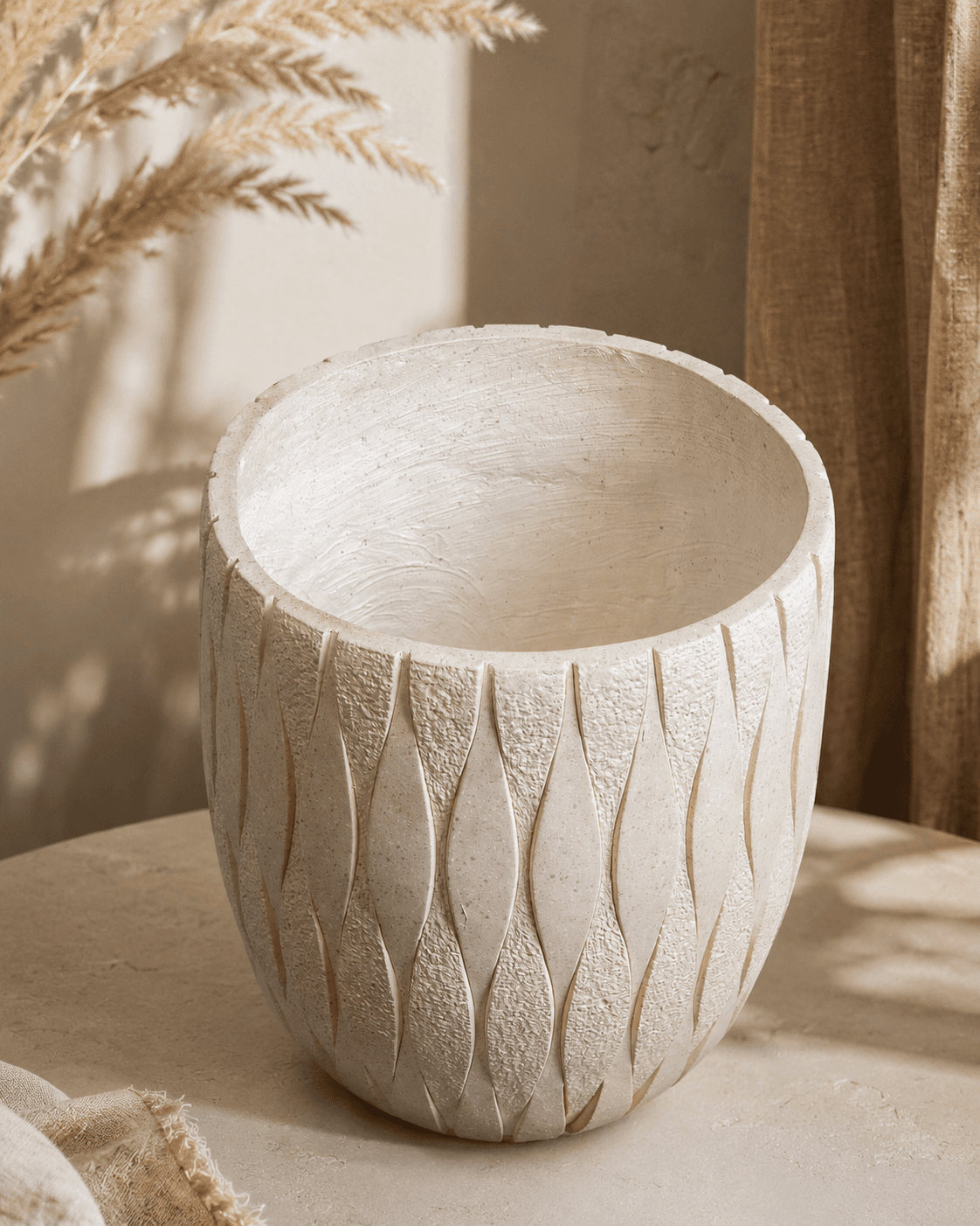 Curvy Clay Planter -Large