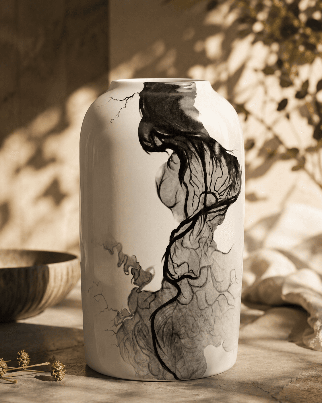 White & Black Vase (Set of 3)