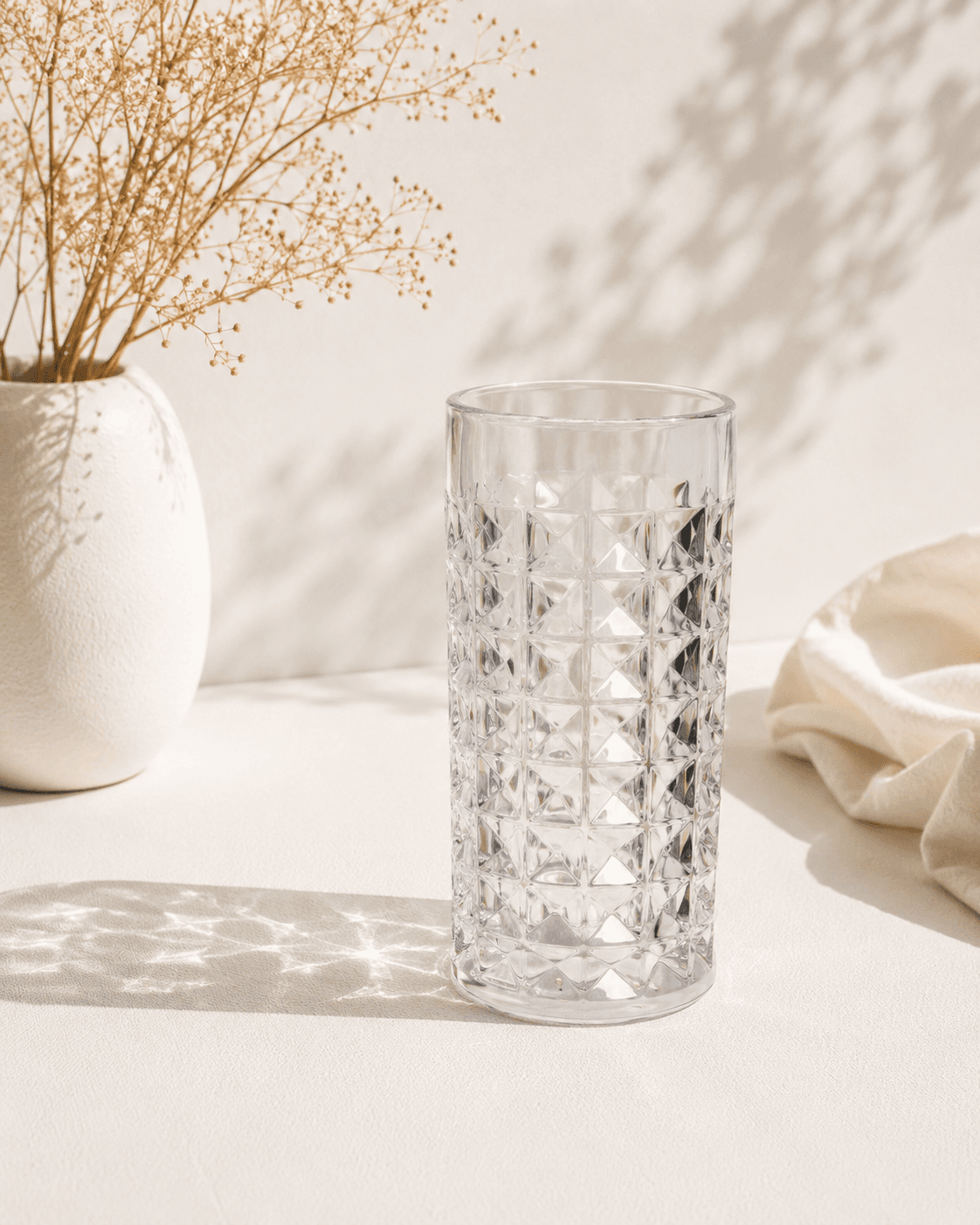 Diamond Pattern Water Glass – Set of 6