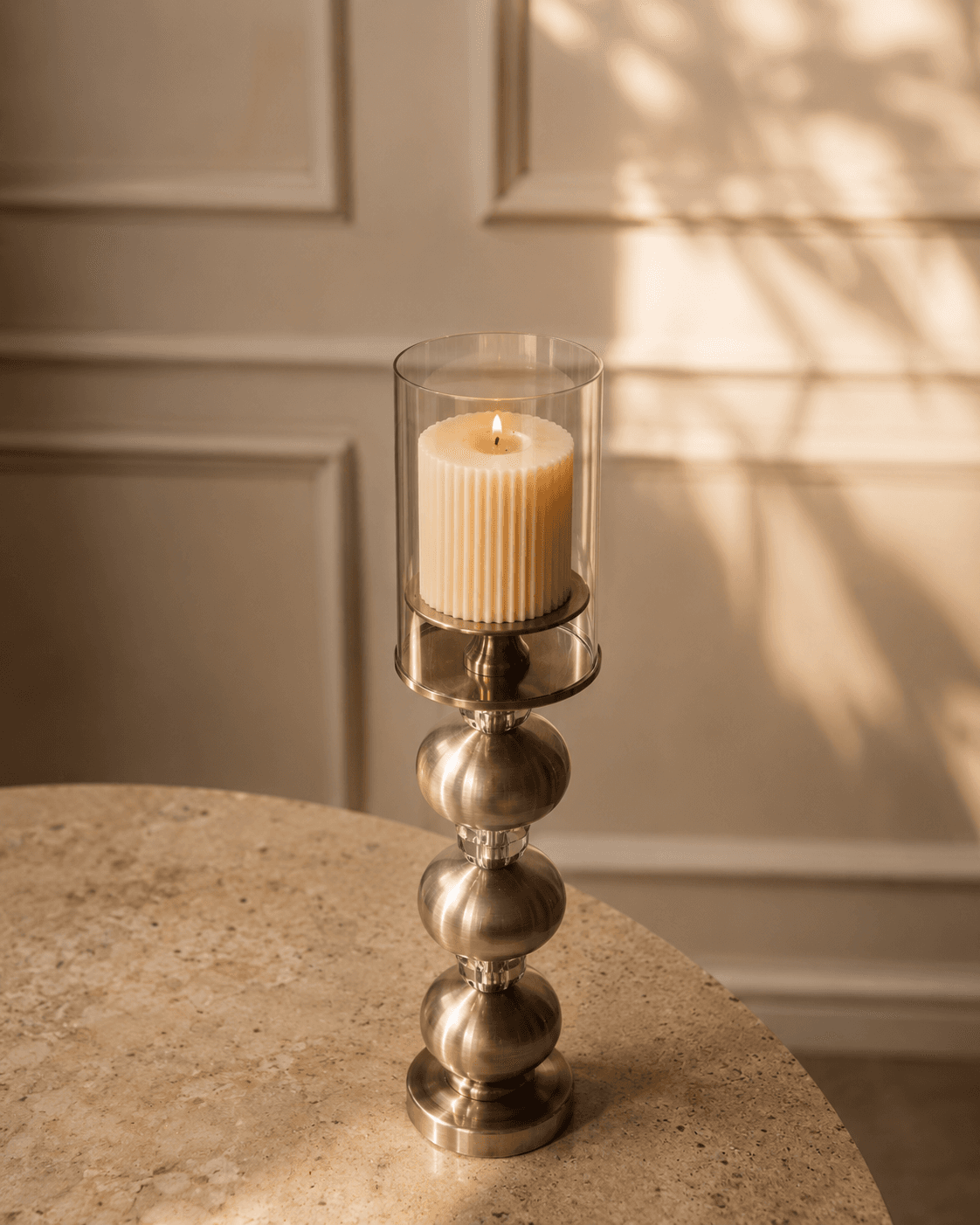 Metal & Glass 3-Tier Candle Stand