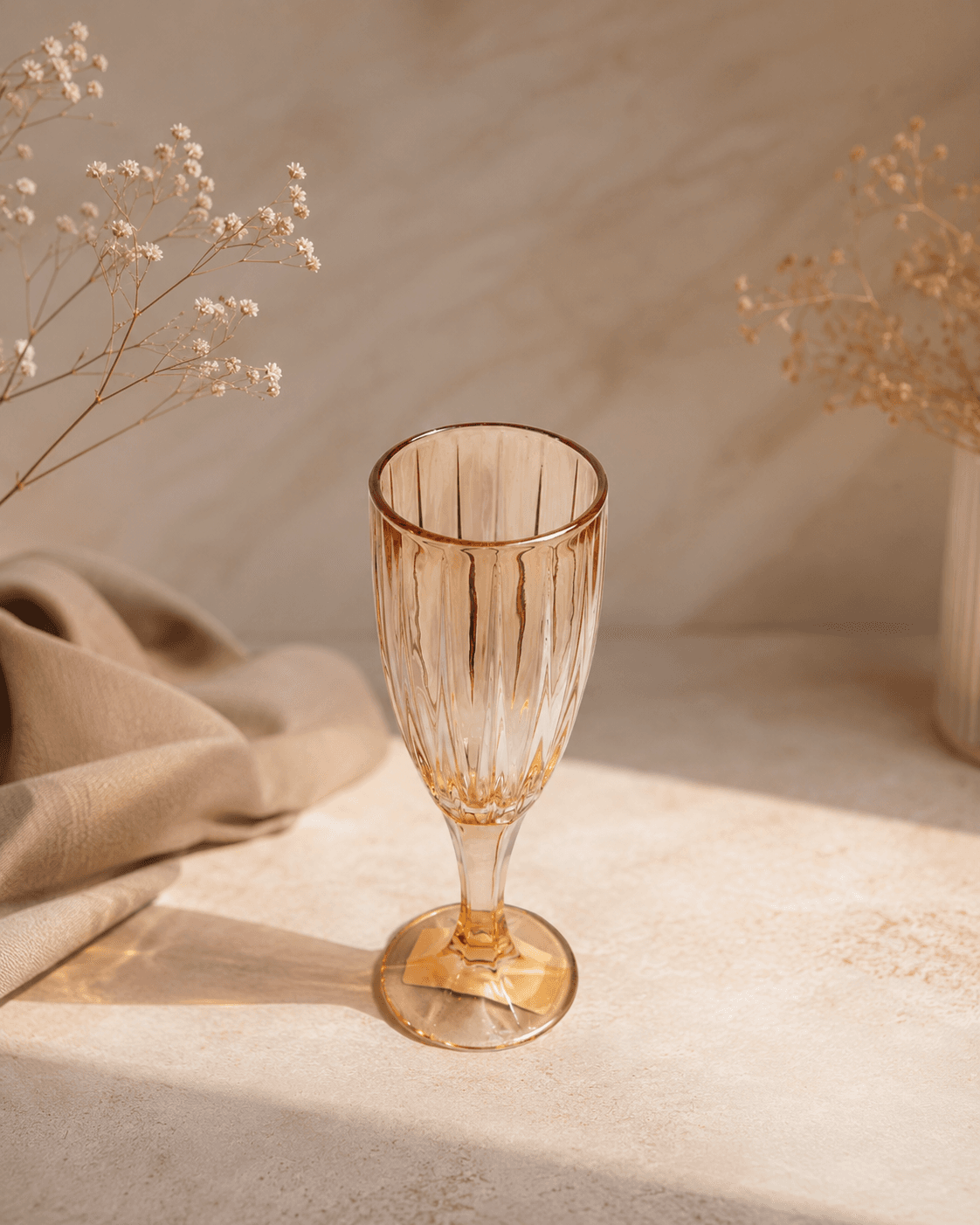 Gold-Tinted Champagne Glass – Set of 6