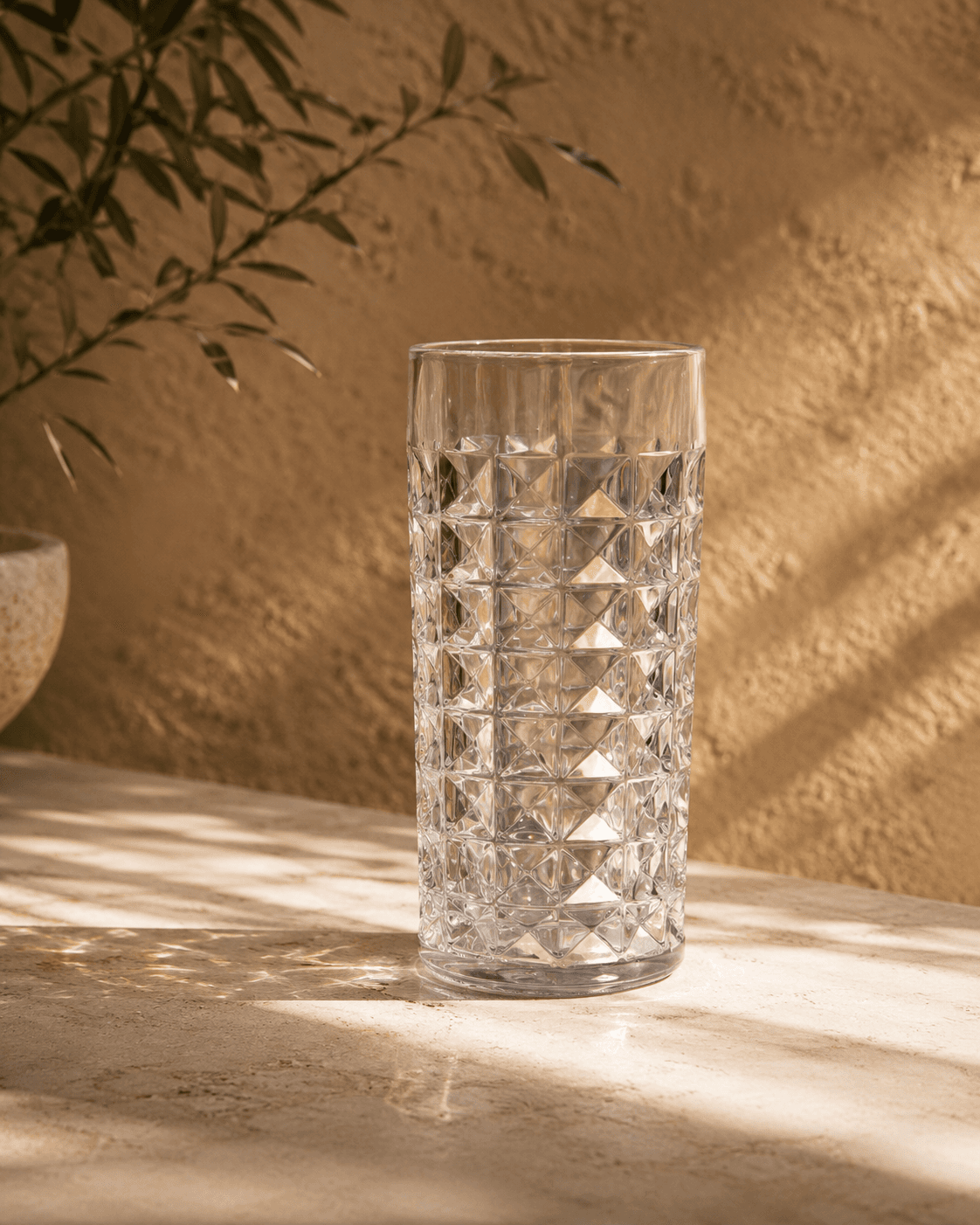 Diamond Pattern Water Glass – Set of 6