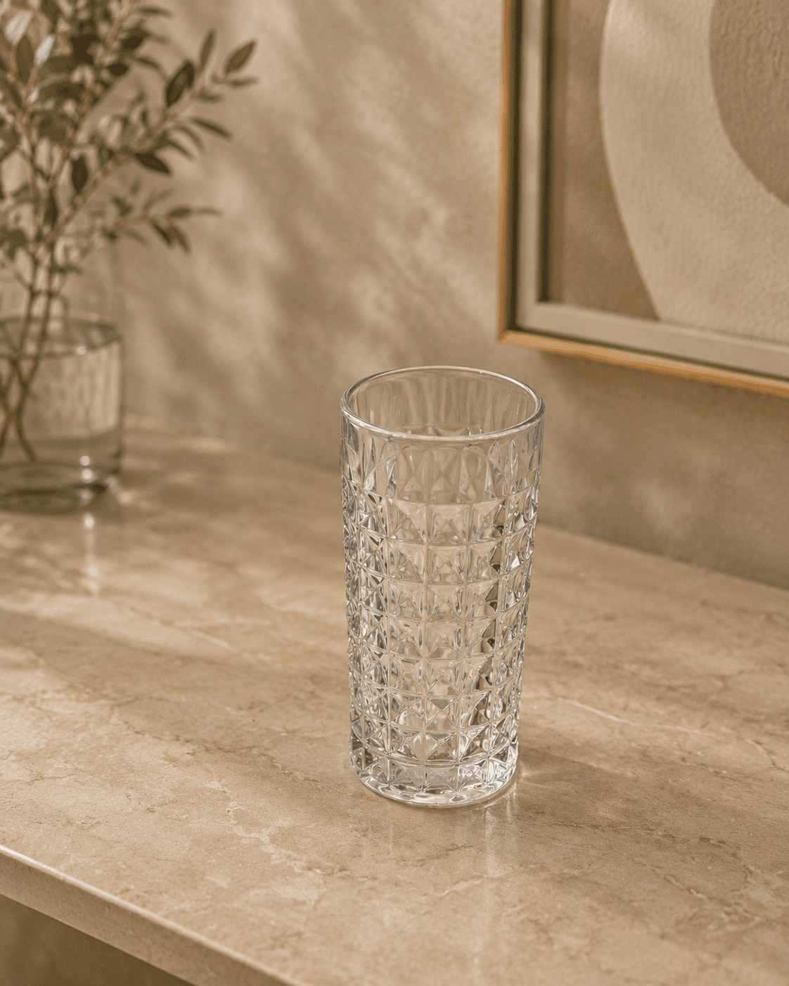Diamond Pattern Water Glass – Set of 6