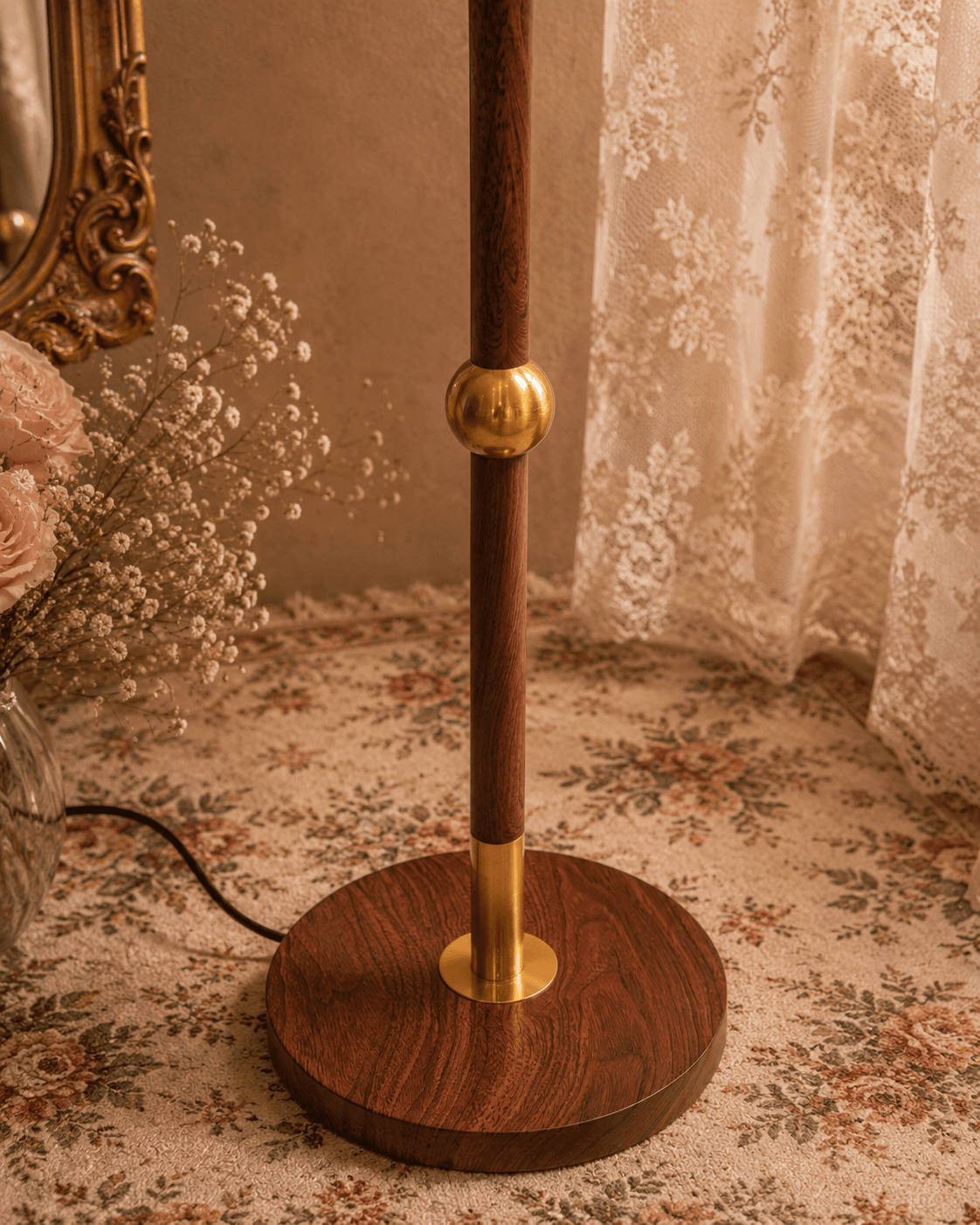 Wooden Conical Floor Lamp