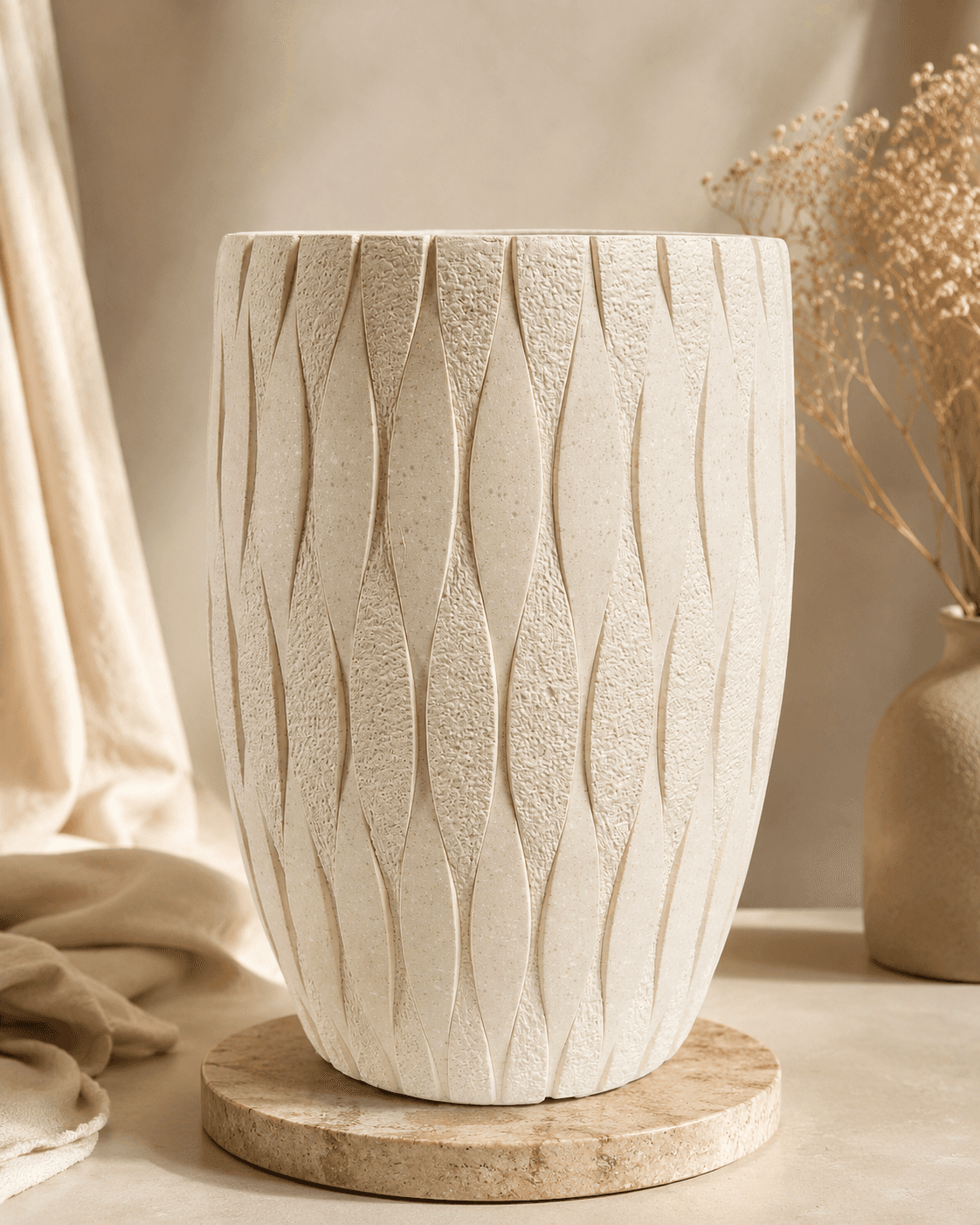 Curvy Clay Planter - Medium