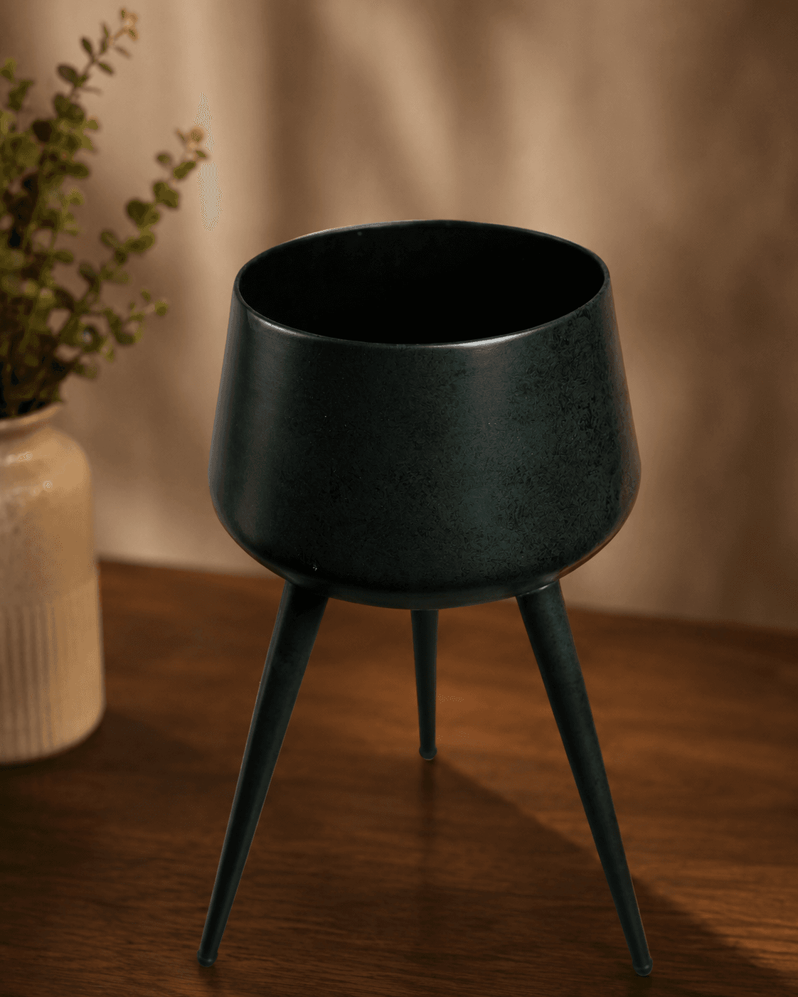 Mercury Finish Planter with Stand