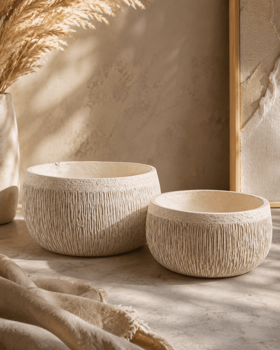 Round Clay Pot Set of 2