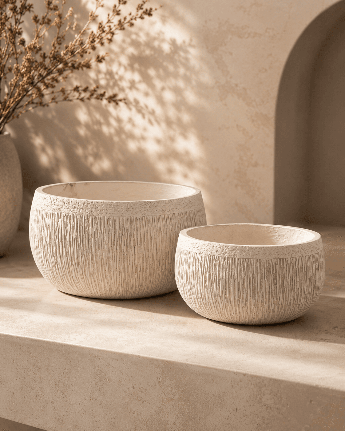 Round Clay Pot Set of 2
