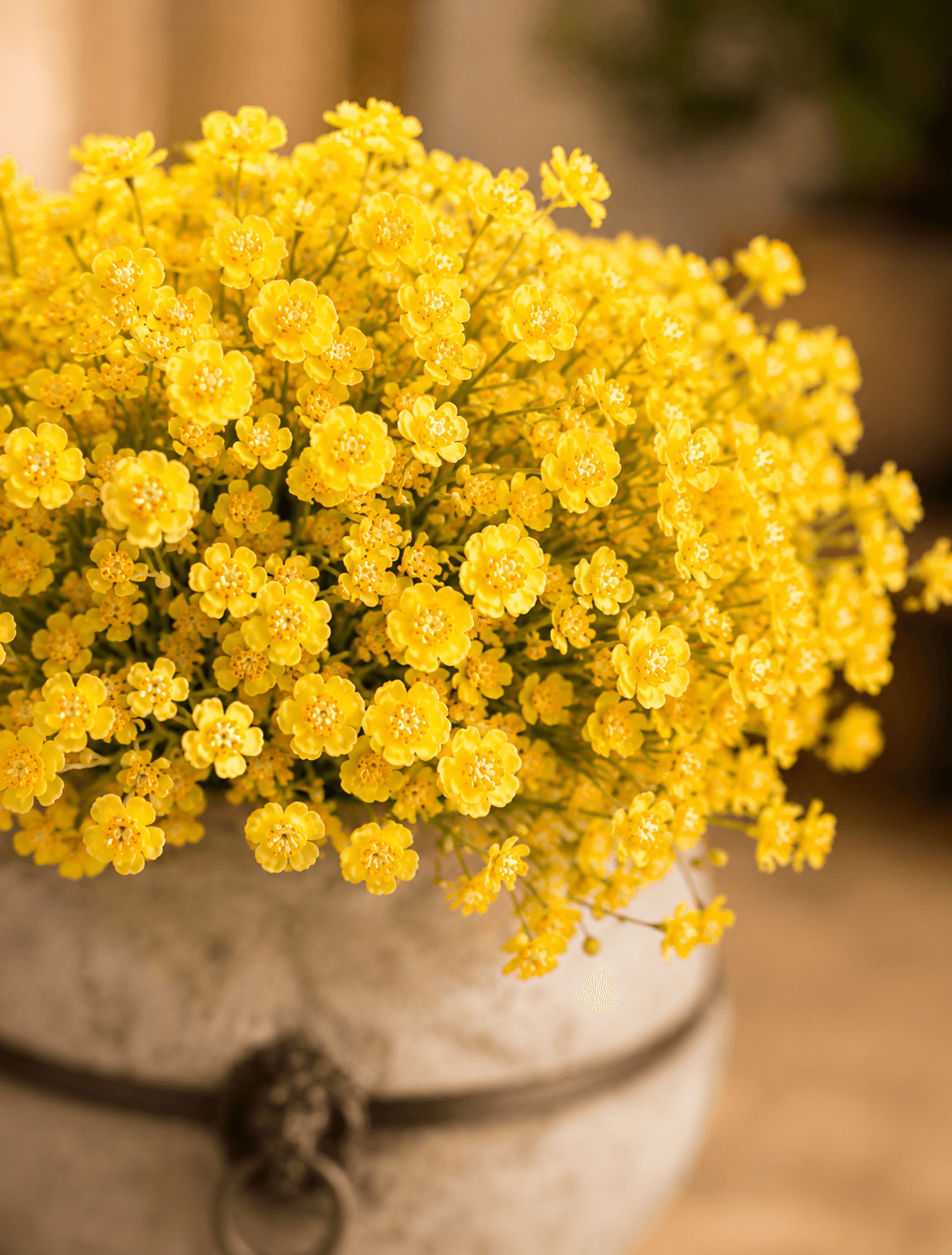 Gypsophila Yellow Artificial Flower - Set of 3 stems