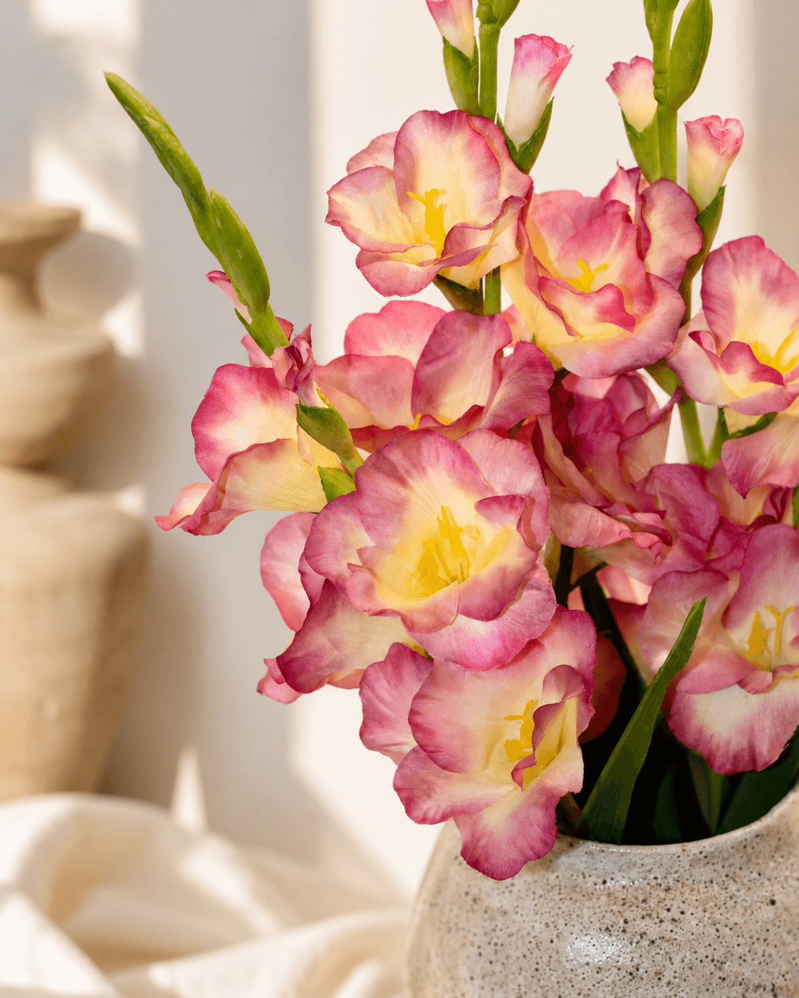 Gladiolus Dark Pink Artificial Flower - Single Stem