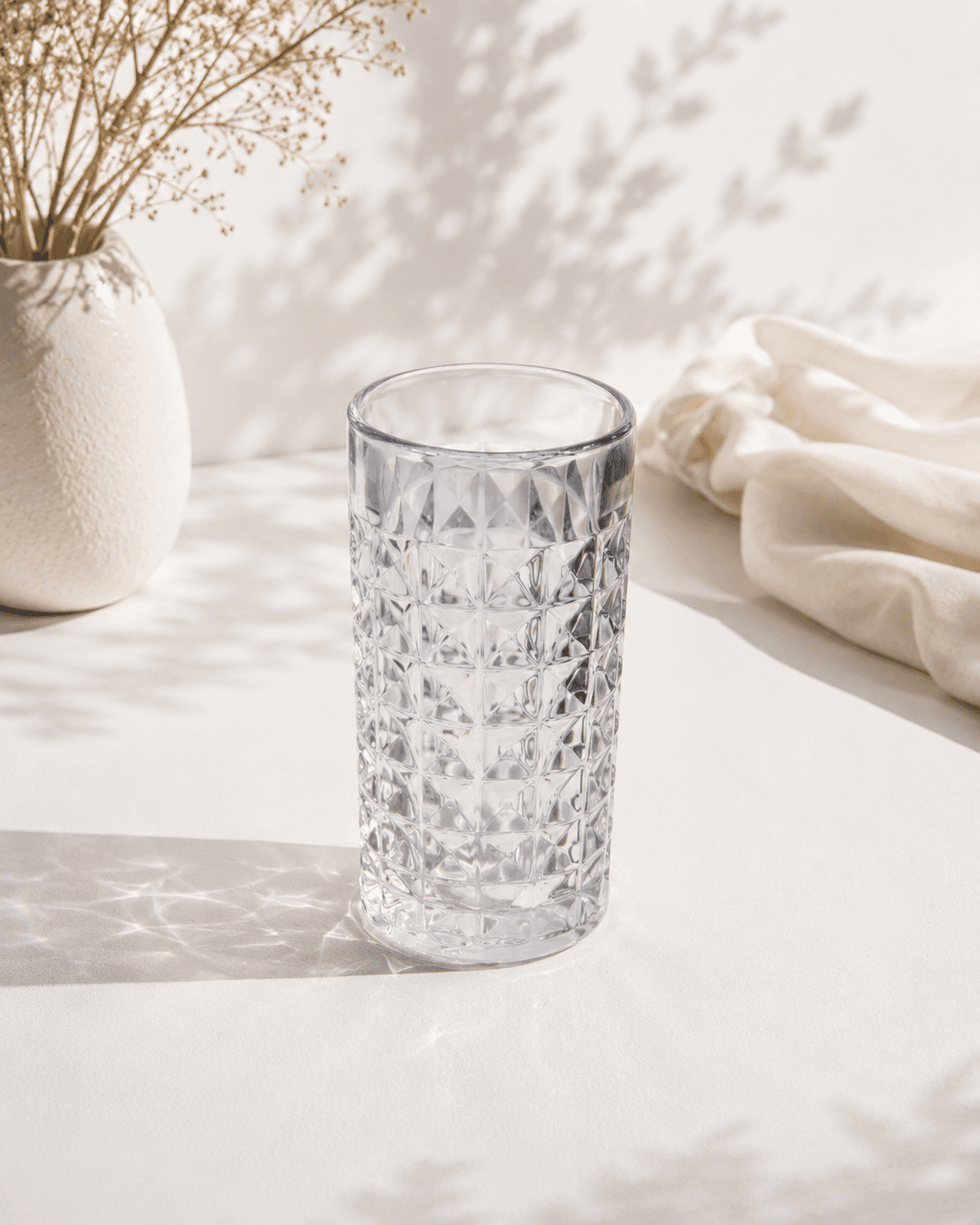 Diamond Pattern Water Glass – Set of 6